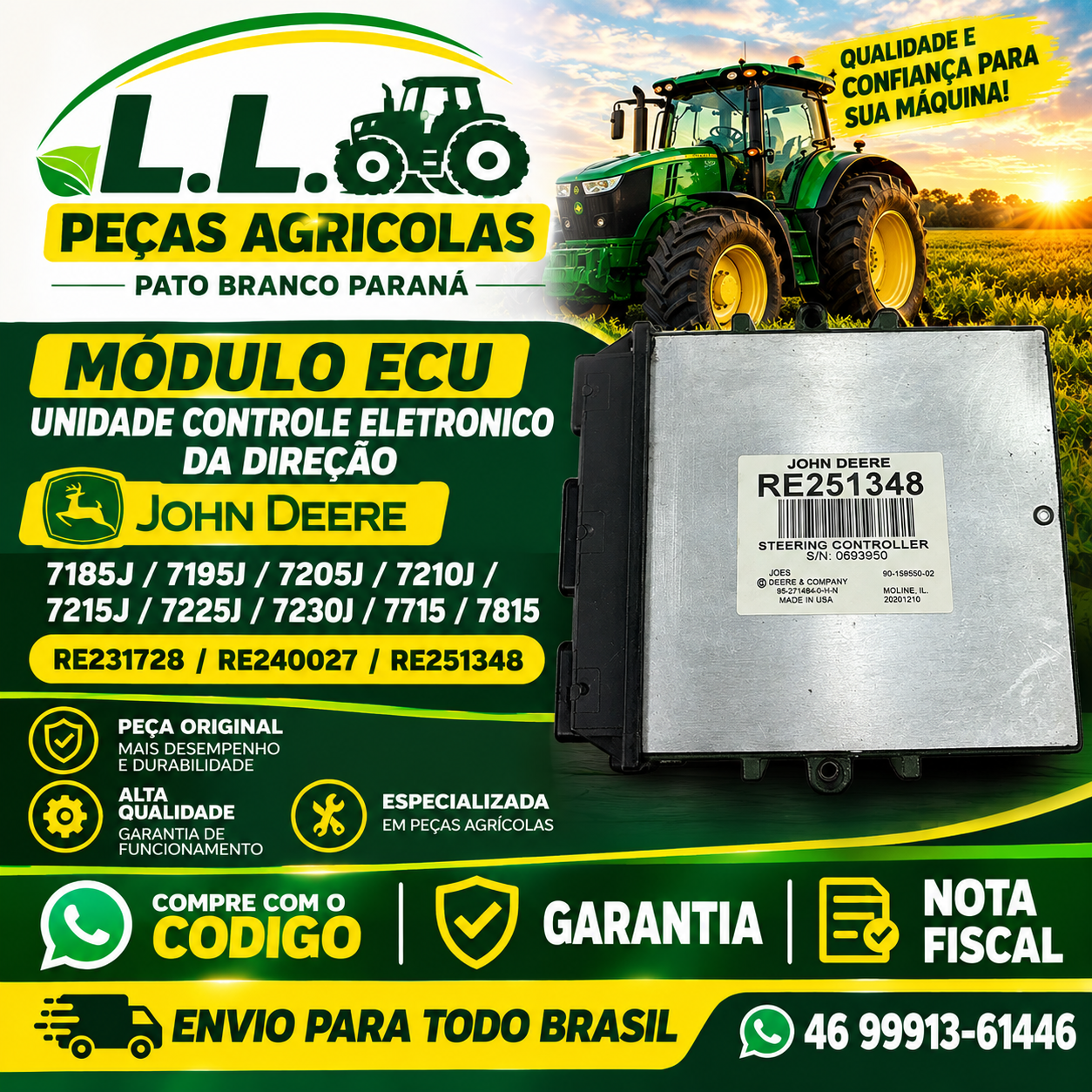 Módulo ECU John Deere RE251348